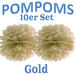 Pompoms Gold, 10 Stück