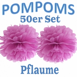 Pompoms Pflaume, 50 Stück