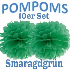 Pompom Smaragdgrün, 10 Stück