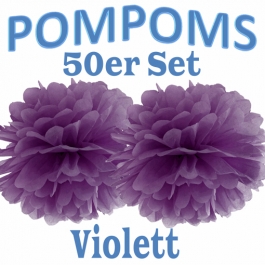 Pompoms Violett, 50 Stück