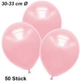 Premium Metallic Luftballons, Babypink, 30-33 cm, 50 Stück