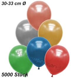 Premium Metallic Luftballons, Bunt gemischt, 30-33 cm, 5000 Stück