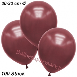 Premium Metallic Luftballons, Burgund-Maroon, 30-33 cm, 100 Stück