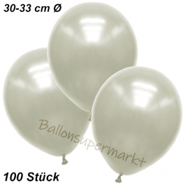 Premium Metallic Luftballons, Elfenbein, 30-33 cm, 100 Stück