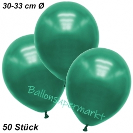 Premium Metallic Luftballons, Malachitgrün, 30-33 cm, 50 Stück