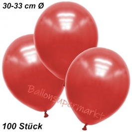 Premium Metallic Luftballons, Rot, 30-33 cm, 100 Stück