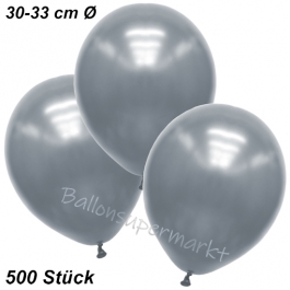 Premium Metallic Luftballons, Silber, 30-33 cm, 500 Stück