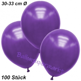 Premium Metallic Luftballons, Violett, 30-33 cm, 100 Stück
