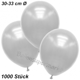 Premium Metallic Luftballons, Weiß, 30-33 cm, 1000 Stück