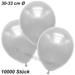 Premium Metallic Luftballons, Weiß, 30-33 cm, 10000 Stück