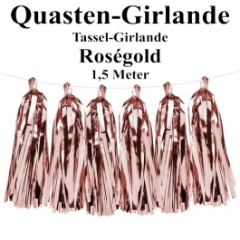 Quasten Girlande Rosegold, Festdekoration und Partydekoration