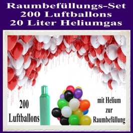 Raumbefüllungs-Set 200 Luftballons, 20 Liter Heliumgas