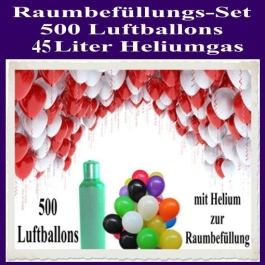 Raumbefüllungs-Set 500 Luftballons, 45 Liter Heliumgas