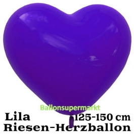 Riesen-Herzluftballon, 350 cm, Lila