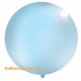 Großer Rund-Luftballon, Pastell-Himmelblau, 100 cm