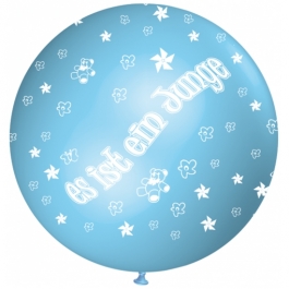Es ist ein Junge, Riesenluftballon in Babyblau