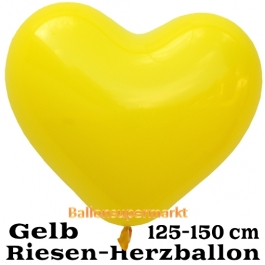 Riesen-Herzluftballon 150 cm, gelb