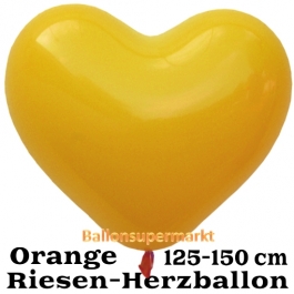 Riesen-Herzluftballon 150 cm, orange