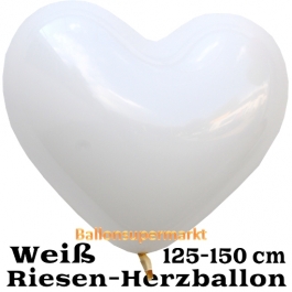 Riesen-Herzluftballon 150 cm, weiß