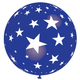 Riesen-Luftballon mit Sternen, blau, 75 cm