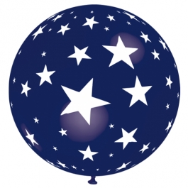 Riesen-Luftballon mit Sternen, violett, 75 cm