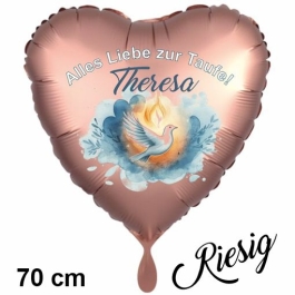 Riesiger Herzluftballon zur Taufe mit Namen personalisiert