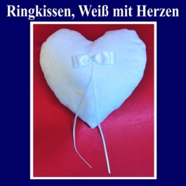 Ringkissen, weiß mit Herzen