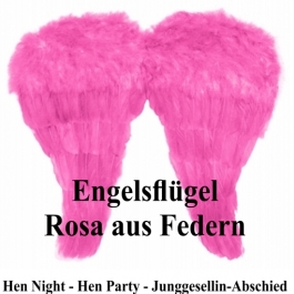 Rosa Engelsflügel aus Federn zu Hen Night, Hen Party und Junggesellinnenabschied