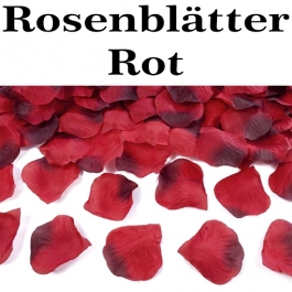 Rosenblaetter rot mit Farbverlauf, 100 Stueck