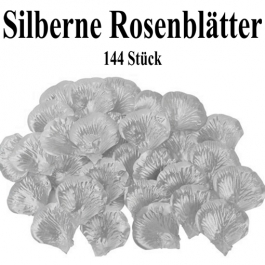Silberne Rosenblätter, 144 Stück