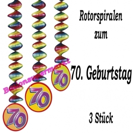 Deko-Hänger, Rotorspiralen, Zahl 70, Dekoration 70. Geburtstag