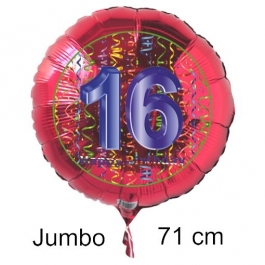 Großer Zahl 16 Luftballon aus Folie zu