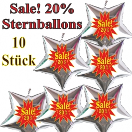 Sale! 20 % 10 Stück silberne Sternballons zur Befüllung mit Luft, zu Werbeaktionen, Rabattaktionen, Schaufensterdekoration