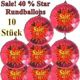 Sale! 40 % Star, 10 Stück rote Rundballons zur Befüllung mit Luft, zu Werbeaktionen, Rabattaktionen, Schaufensterdekoration