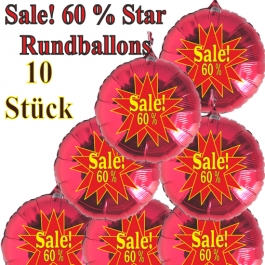 Sale! 60 % Star, 10 Stück rote Rundballons zur Befüllung mit Luft, zu Werbeaktionen, Rabattaktionen, Schaufensterdekoration