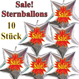 Sale! 10 Stück silberne Sternballons zur Befüllung mit Luft, zu Werbeaktionen, Rabattaktionen, Schaufensterdekoration