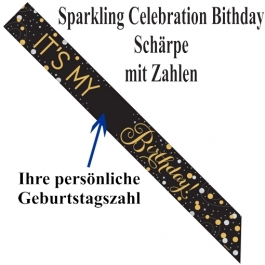 Schärpe Sparkling Celebration Birthday mit Zahlen