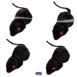 4 schwarze Mäuse Halloween Partydekoration