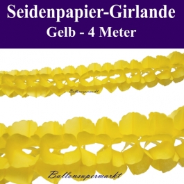 Seidenpapier-Girlande Gelb, 4 Meter