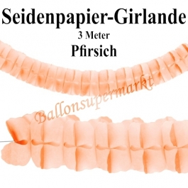 Seidenpapier-Girlande Pfirsich, 3 Meter