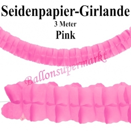 Seidenpapier-Girlande Pink, 3 Meter