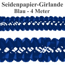 Seidenpapier-Girlande Blau, 4 Meter