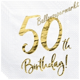 Servietten 50th Birthday Gold, zum 50. Geburtstag