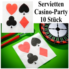 Papierservietten Kartenspiel, Casino Party Tischdekoration