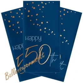 Servietten Elegant True Blue 50 zum 50. Geburtstag, 10 Stück