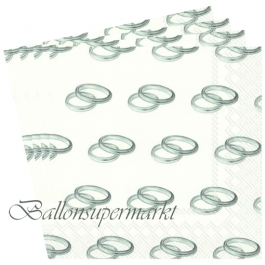 Servietten zur Hochzeit, Rings silver