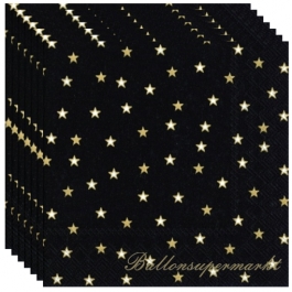 Silvesterdeko Servietten, Little Stars, 20 Stück, 33x33 cm, 3-lagig