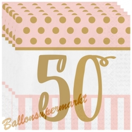 Servietten Pink Chic 50, zum 50. Geburtstag