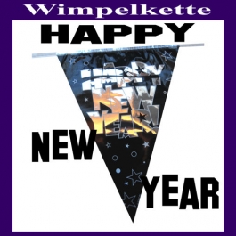 Silvester Dekoration Wimpelkette Happy New Year