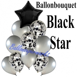 Ballon-Bouquet Black Star mit 11 Luftballons